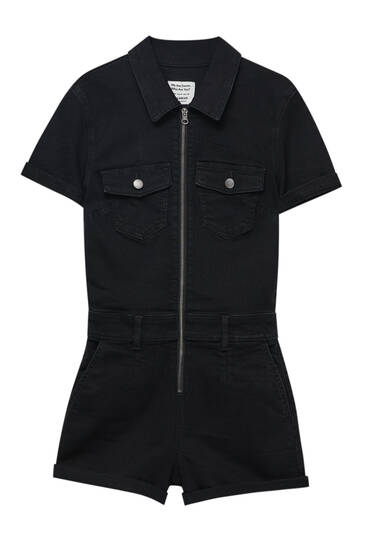 Denim playsuit hot sale black