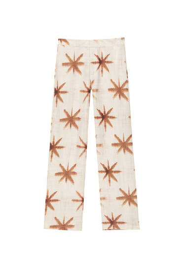 Straight-fit rustic tie-dye trousers
