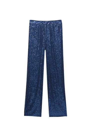 Flowing trousers with sequins