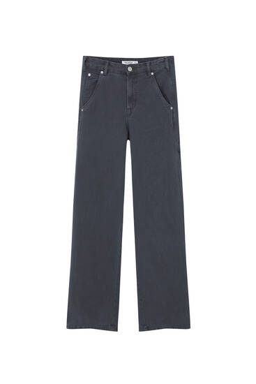 Jeans im Workwear-Look mit halbhohem Bund
