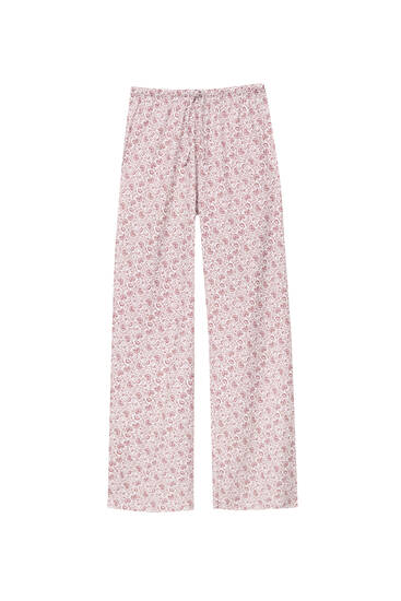 Loose-fitting trousers with print