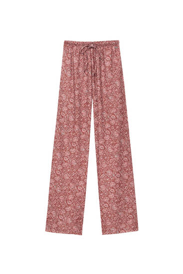 Loose-fitting trousers with print