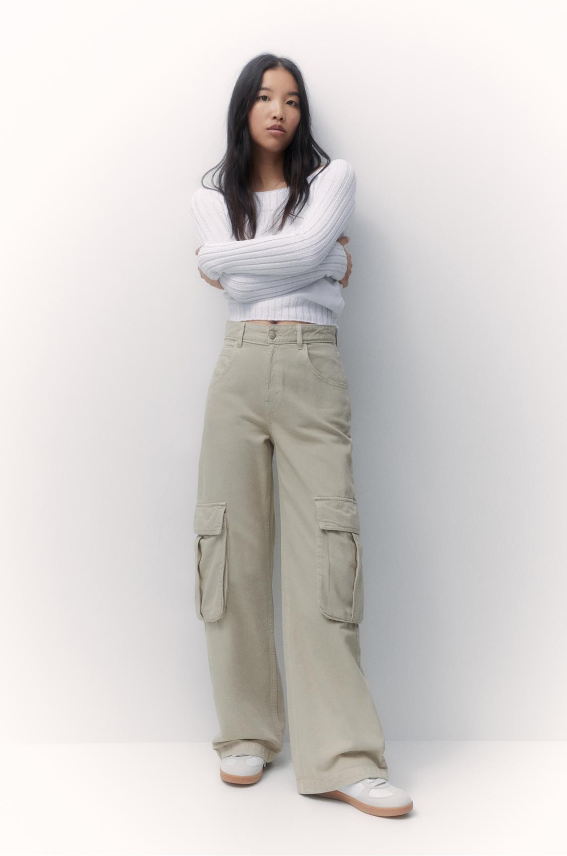 EA7 EMPORIO ARMANI Pantaloni cargo da Donna Dynamic Athlete in tessuto tecnico Natural VENTUS7