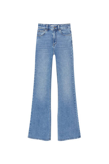 Flared high-waist jeans