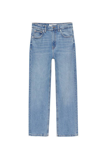 Bequeme Straight-Leg-Jeans mit hohem Bund