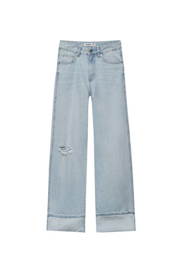 High-waist baggy jeans