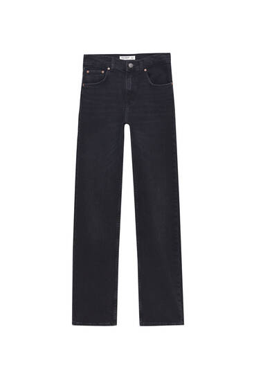 Bequeme Mid-Rise-Straight-Leg-Jeans