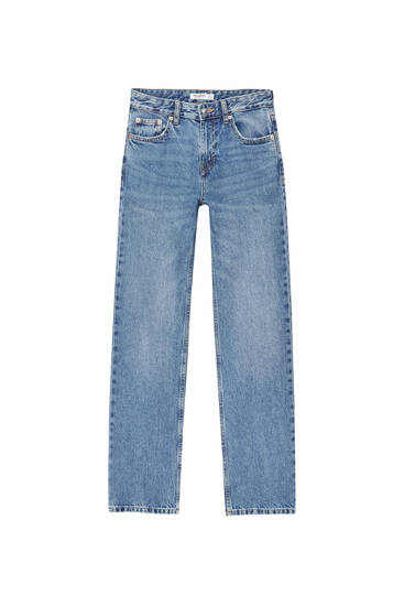 Straight-Leg-Jeans mit halbhohem Bund.