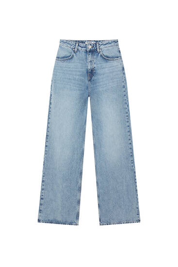Zipper Multi Pocket Baggy Wide Leg Jeans, Loose Street Style Washed Blue  Ring Carpenter Denim Pants, Women's Denim Jeans & Clothing