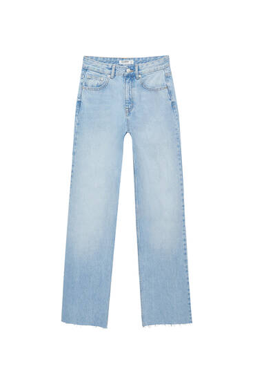 Straight-Leg-Jeans mit hohem Bund