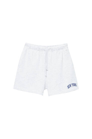 Grey New York jogging Bermuda shorts