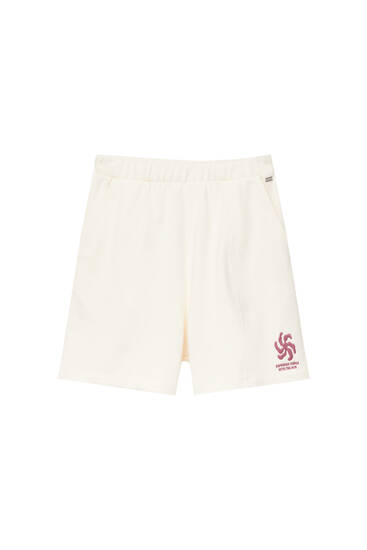 Embroidered jogger Bermuda shorts