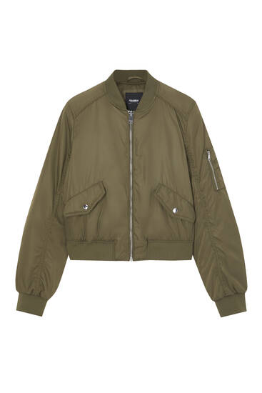 Basic bomber jacket with zip