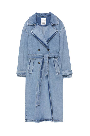 Trench lungo in denim