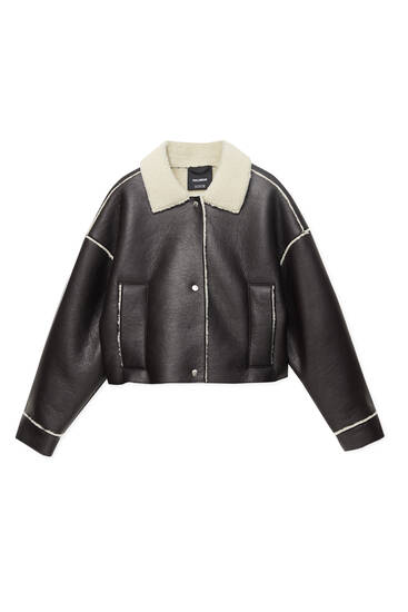 Double-faced cropped jacket - pull&bear