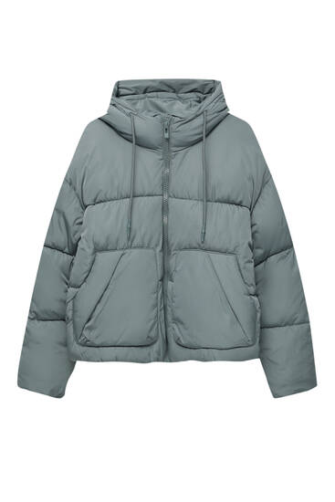 Hooded puffer jacket PULL BEAR