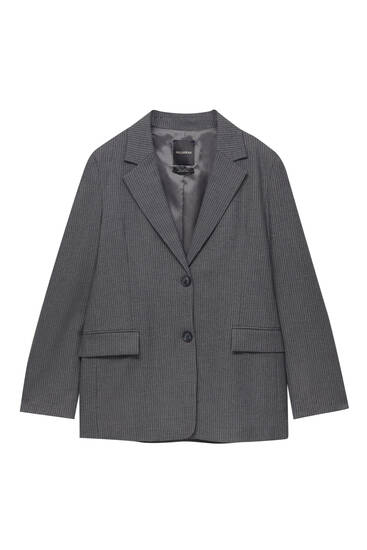 Grey pinstripe blazer