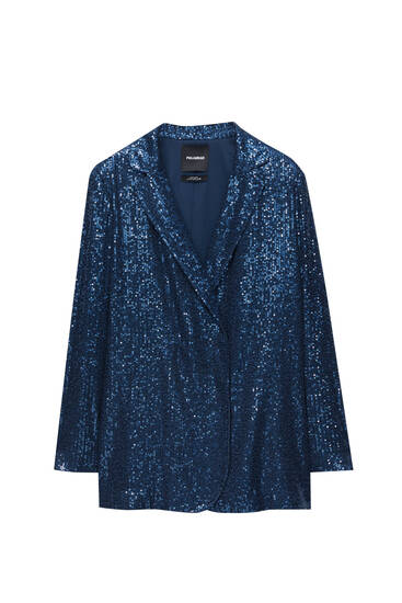 Flowing blazer with sequins