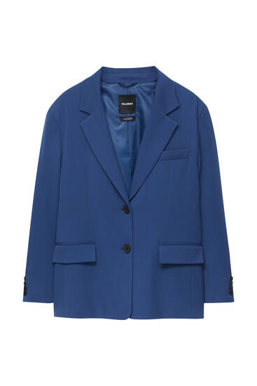 Oversize double-breasted buttoned blazer