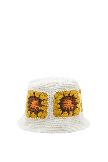 Floral crochet hat