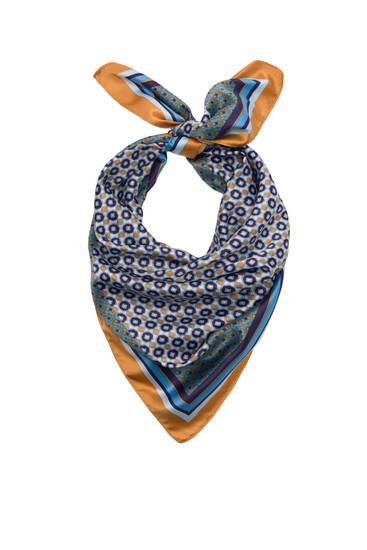 Geometric satin scarf