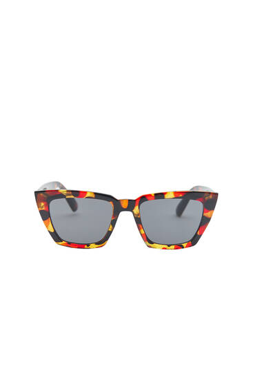 Tortoiseshell effect cateye sunglasses