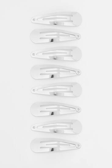 8-pack of silver hair clips