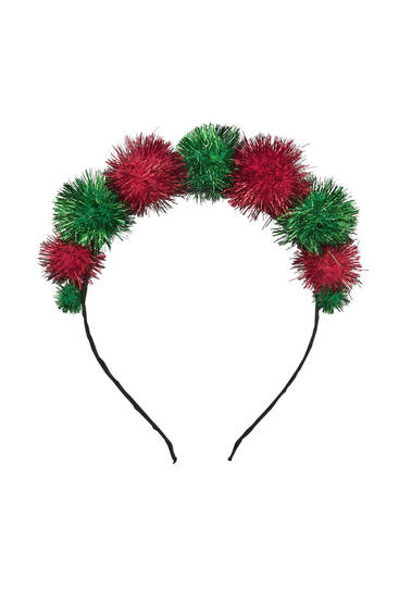 Christmas pom-pom headband