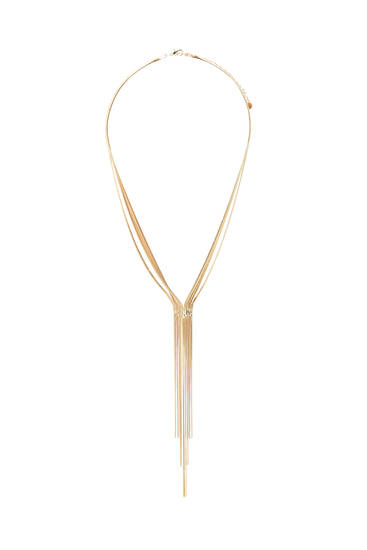 Gold-toned lariat necklace