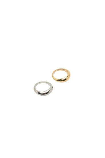 Pack of 2 irregular rings