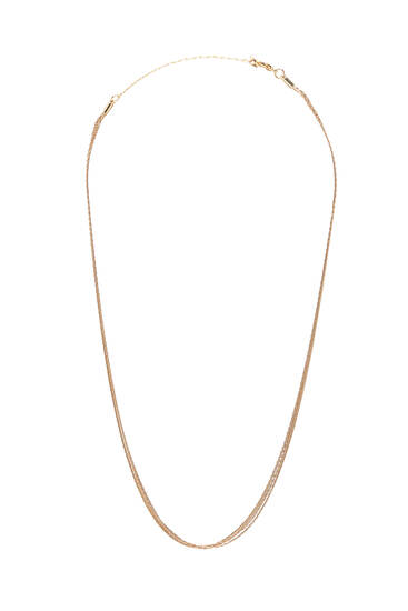 Golden necklace with thin strands
