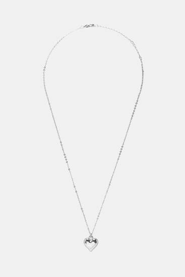 Long chain necklace with heart pendant - pull&bear