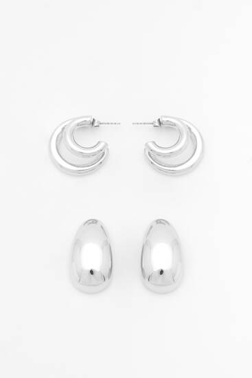 2-pack of hoop and teardrop earrings