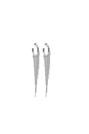 Fringed metal earrings