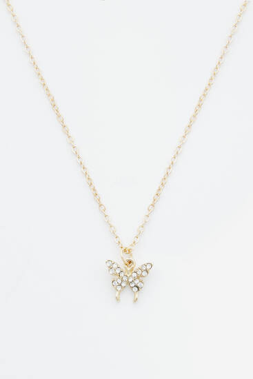 Sparkly butterfly pendant necklace