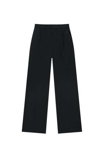 Bershka loose fit smart trousers in black  ASOS