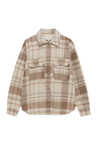 Sobrecamisa cuadros PULL BEAR