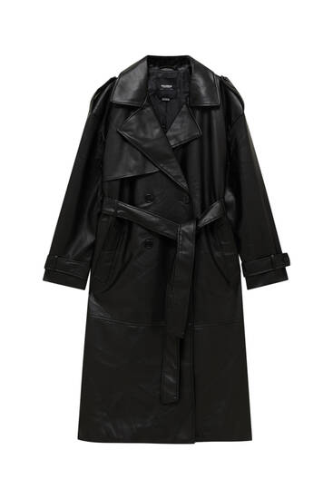 Faux leather coat -