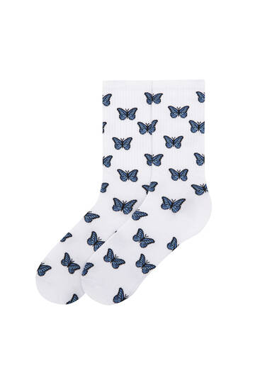Sportovní ponožky s motýlem
