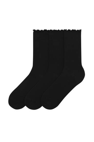 Souprava 3 párů žebrovaných ponožek