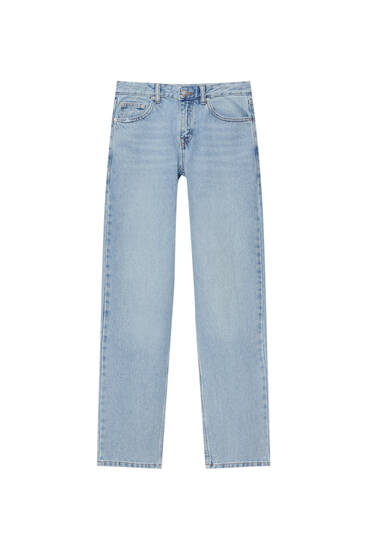 Straight-Leg-Jeans mit halbhohem Bund