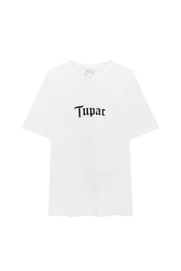 Maglietta oversize Tupac con scritta