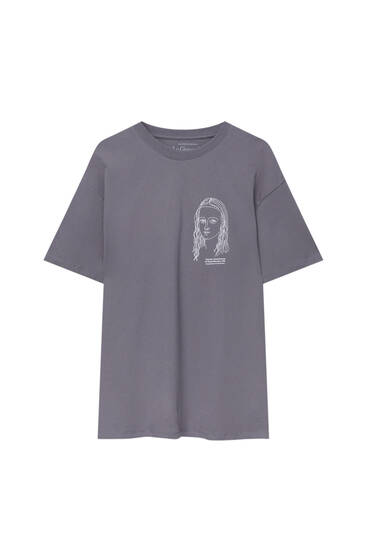 T-shirt Léonard de Vinci motif linéaire