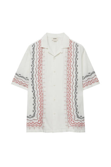 White shirt with ombré embroidery