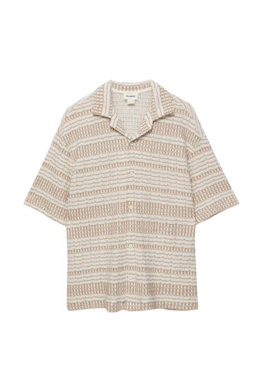 Striped short sleeve knit shirt