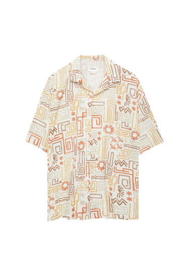 Geometric sun print shirt
