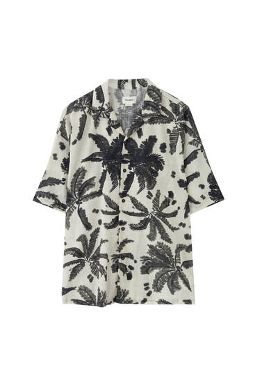 Short sleeve rustic palm tree shirt