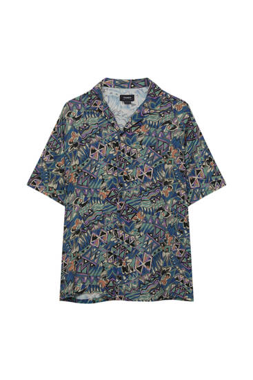 ‘80s print short sleeve shirt