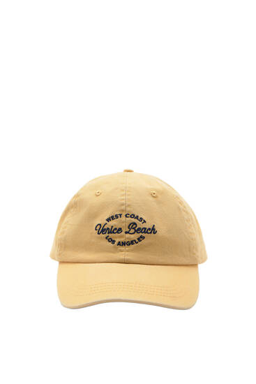 Yellow cap with Venice Beach embroidery
