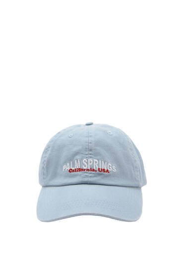 כובע מצחייה Palm Springs בצבע כחול עם אפקט דהוי